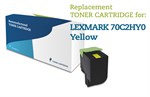 Gul lasertoner - Lexmark 702HY - 3.000 sider